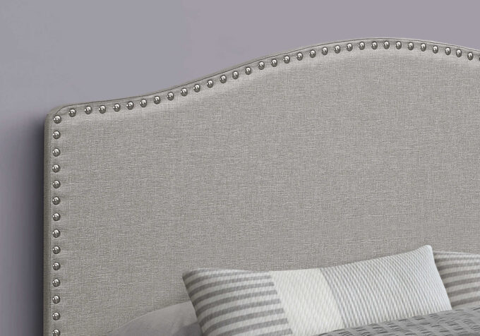 BED - QUEEN SIZE / GREY LINEN HEADBOARD ONLY - Image 3