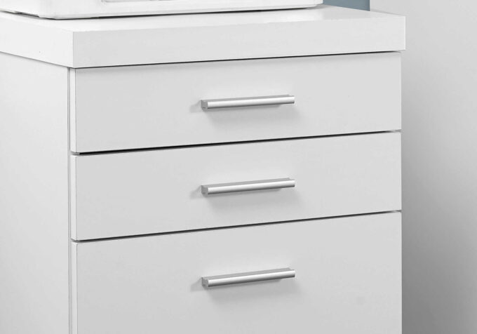 FILING CABINET - 3 DRAWER / WHITE ON CASTORS - Image 2