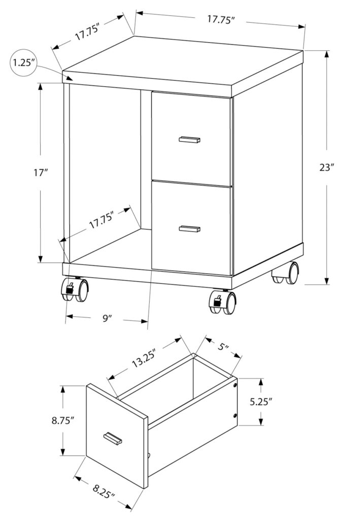 OFFICE CABINET - WHITE WITH 2 DRAWERS ON CASTORS - Image 4