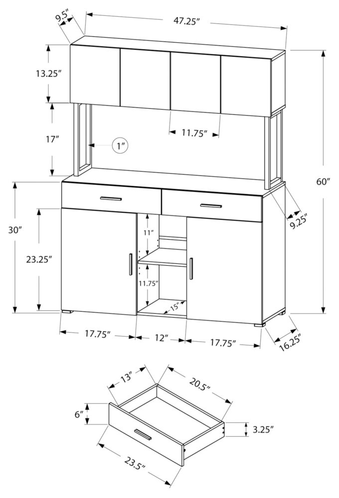 OFFICE CABINET - 48"L / WHITE STORAGE CREDENZA - Image 4