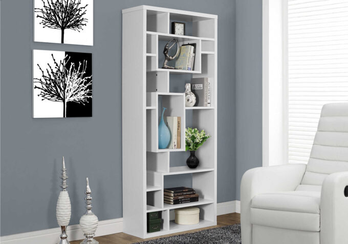 BOOKCASE - 72"H / WHITE