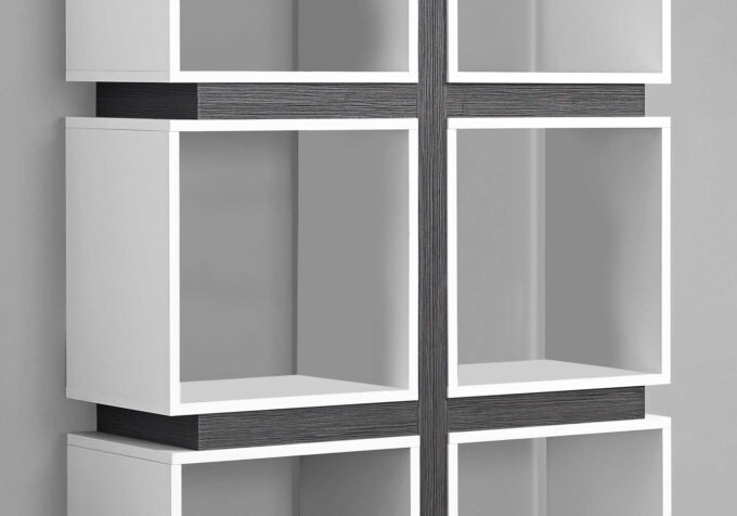 BOOKCASE - 71"H / WHITE / GREY - Image 2