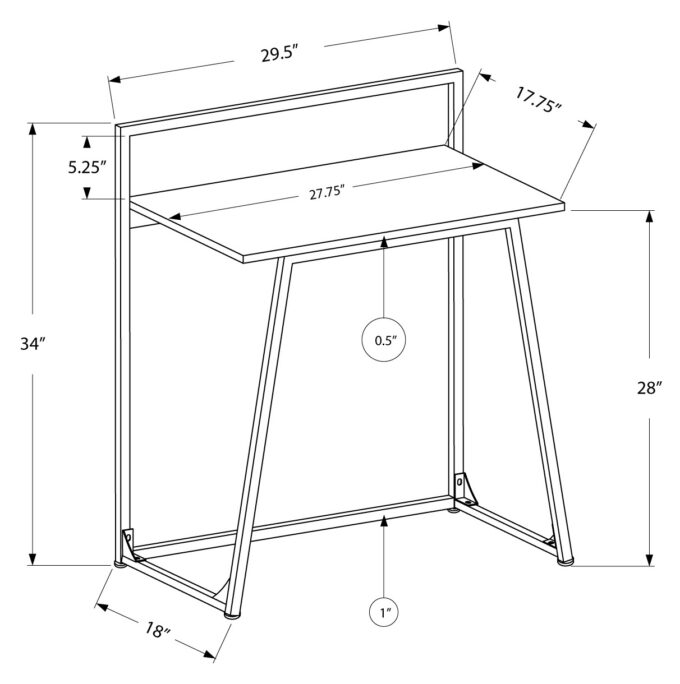 COMPUTER DESK - 30"L / JUVENILE WHITE / WHITE METAL - Image 4