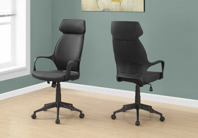 OFFICE CHAIR - BLACK MICROFIBER / HIGH BACK EXECUTIVE