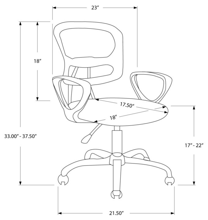 OFFICE CHAIR - BLACK MESH JUVENILE / MULTI-POSITION - Image 4