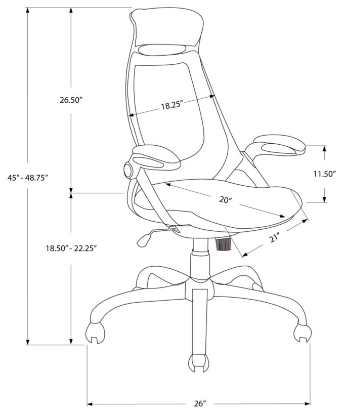 OFFICE CHAIR - BLACK LEATHER-LOOK / MULTI POSITION - Image 4