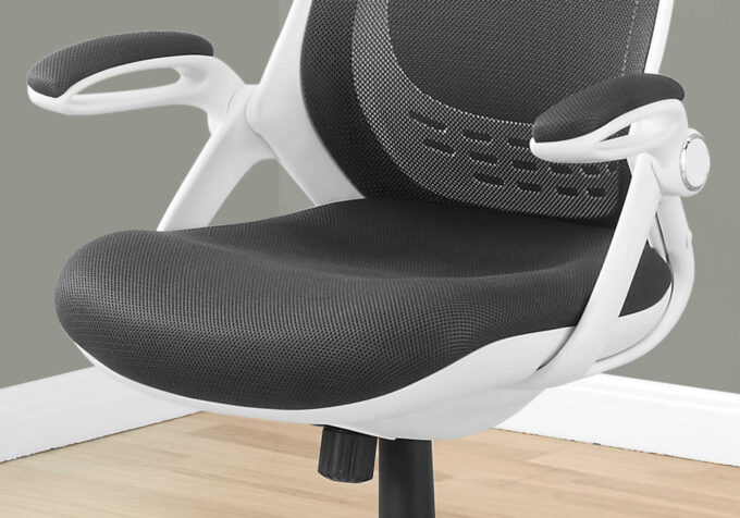 OFFICE CHAIR - WHITE / GREY MESH / CHROME HIGH-BACK EXEC - Image 3