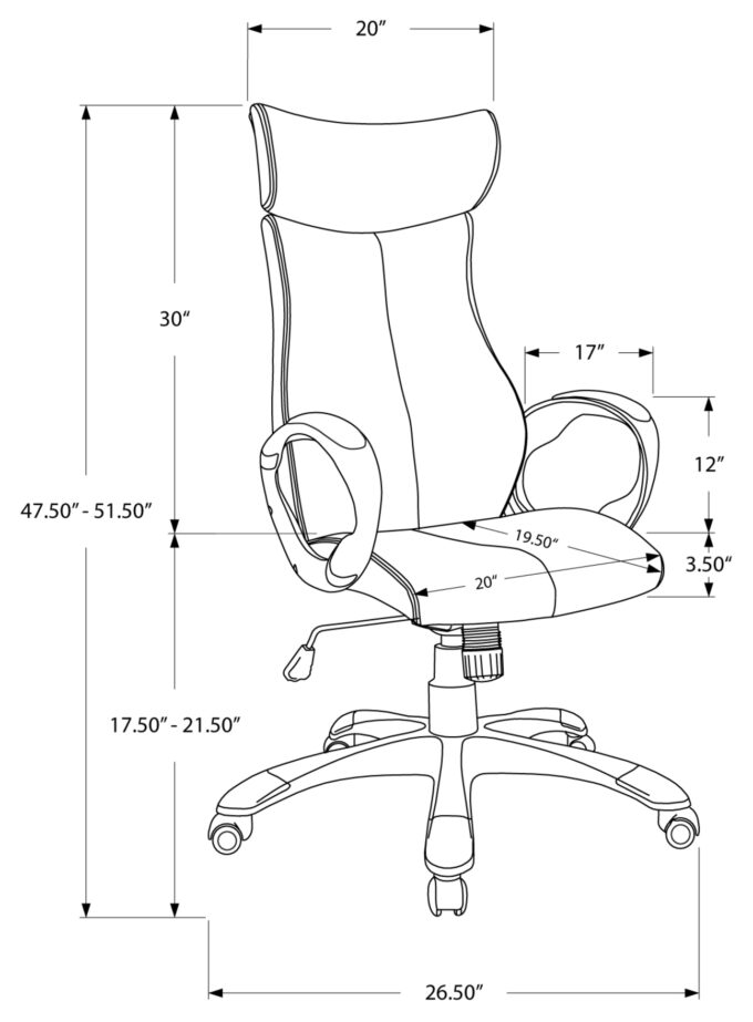 OFFICE CHAIR - BROWN LEATHER-LOOK / HIGH BACK EXECUTIVE - Image 4