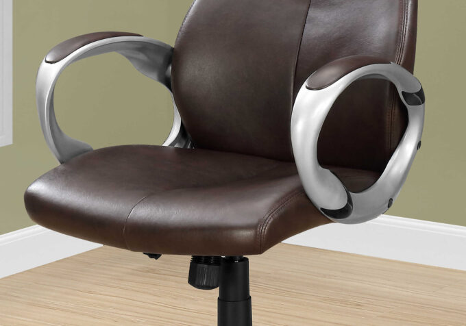 OFFICE CHAIR - BROWN LEATHER-LOOK / HIGH BACK EXECUTIVE - Image 2