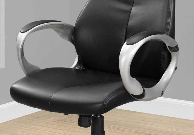 OFFICE CHAIR - BLACK LEATHER-LOOK / HIGH BACK EXECUTIVE - Image 2