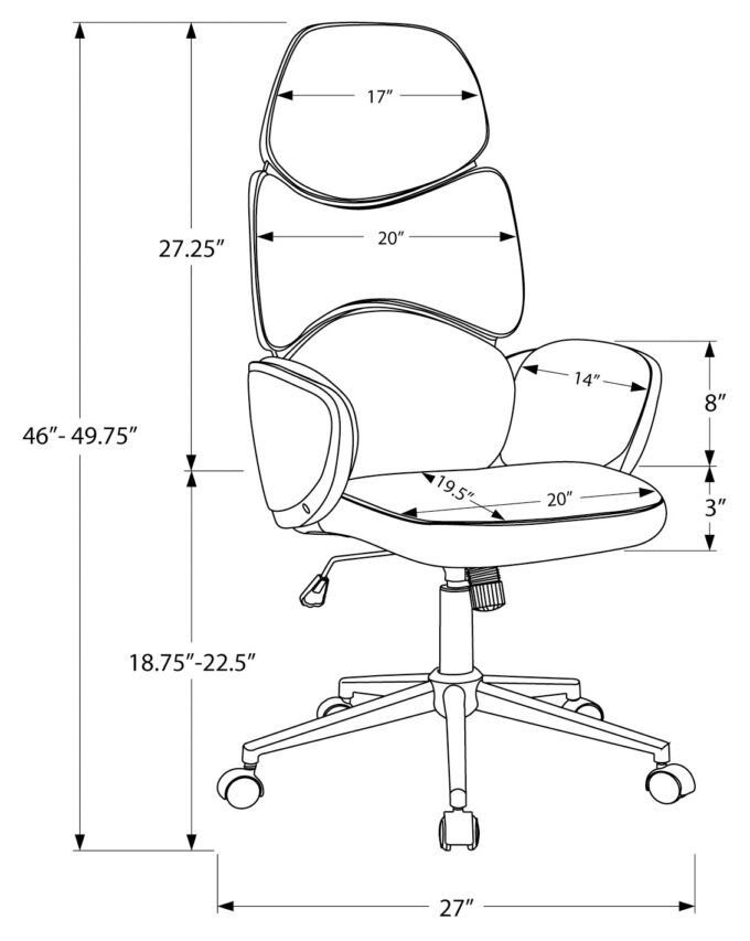 OFFICE CHAIR - BLACK LEATHER-LOOK / HIGH BACK EXECUTIVE - Image 4