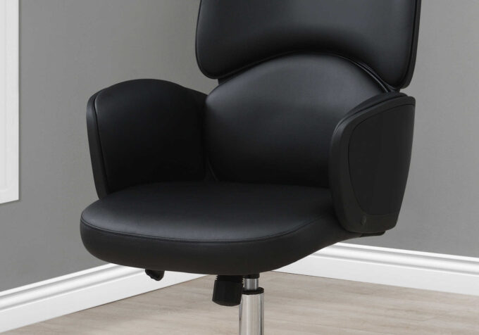 OFFICE CHAIR - BLACK LEATHER-LOOK / HIGH BACK EXECUTIVE - Image 3