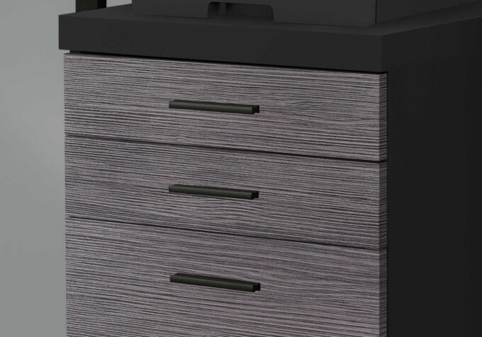 FILING CABINET - 3 DRAWER / BLACK / GREY ON CASTORS - Image 2