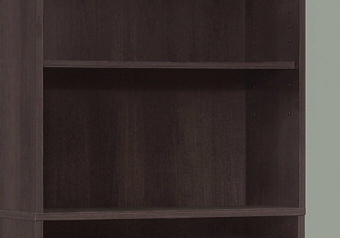 BOOKCASE - 72"H / ESPRESSO WITH 5 SHELVES - Image 3