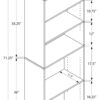 BOOKCASE - 72"H / WHITE WITH 5 SHELVES - Image 4