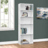 BOOKCASE - 72"H / WHITE WITH 5 SHELVES