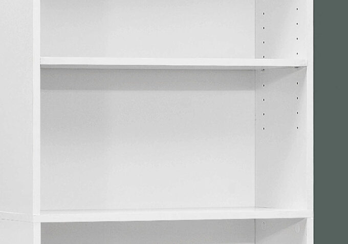 BOOKCASE - 72"H / WHITE WITH 5 SHELVES - Image 2