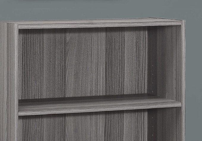 BOOKCASE - 36"H / GREY WITH 3 SHELVES - Image 2