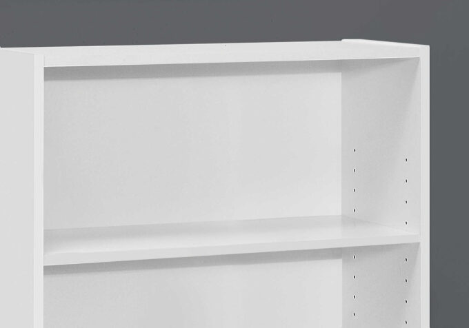 BOOKCASE - 36"H / WHITE WITH 3 SHELVES - Image 3