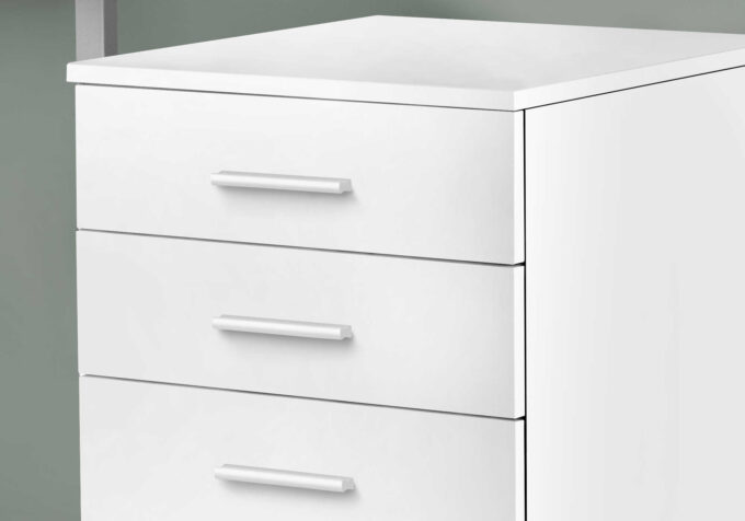 FILING CABINET - 3 DRAWER / WHITE ON CASTORS - Image 2