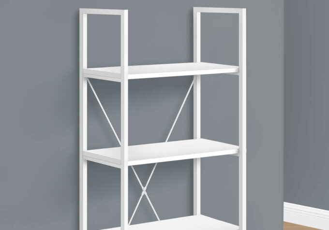 BOOKCASE - 48"H / WHITE / WHITE METAL - Image 4