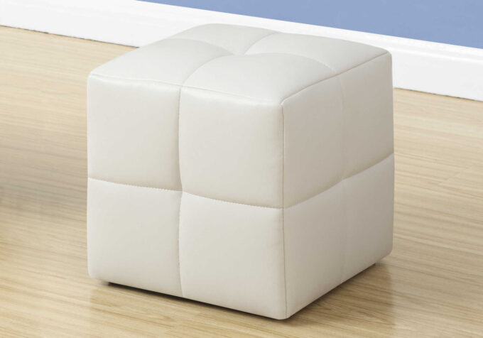 OTTOMAN - 2PCS SET / JUVENILE / WHITE LEATHER-LOOK - Image 3