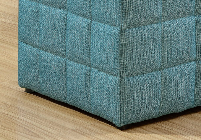 OTTOMAN - LIGHT BLUE LINEN-LOOK FABRIC - Image 4