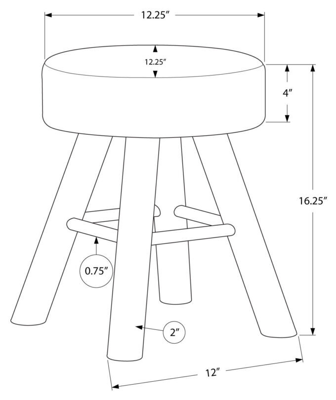 OTTOMAN - GREY VELVET / NATURAL WOOD LEGS - Image 5