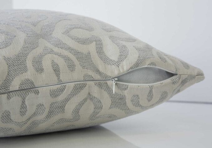 PILLOW - 18"X 18" / LIGHT GREY MOTIF DESIGN / 1PC - Image 4