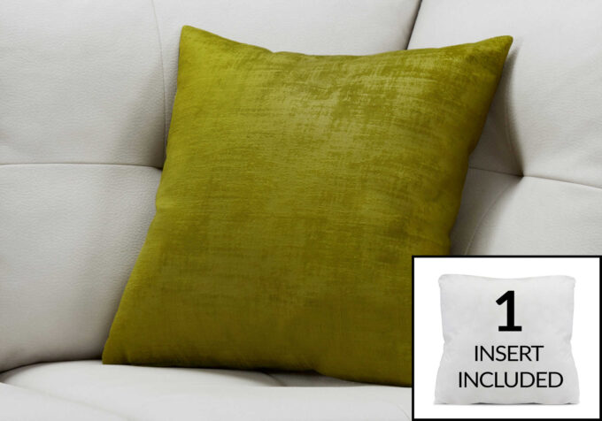 PILLOW - 18"X 18" / LIME GREEN BRUSHED VELVET / 1PC