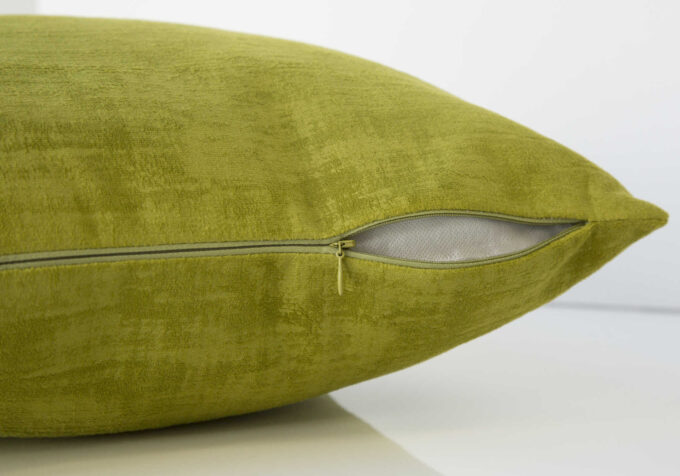 PILLOW - 18"X 18" / LIME GREEN BRUSHED VELVET / 1PC - Image 3