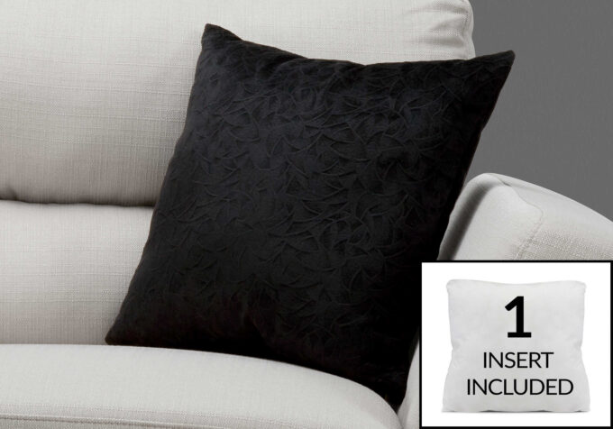 PILLOW - 18"X 18" / BLACK FLORAL VELVET / 1PC - Image 2