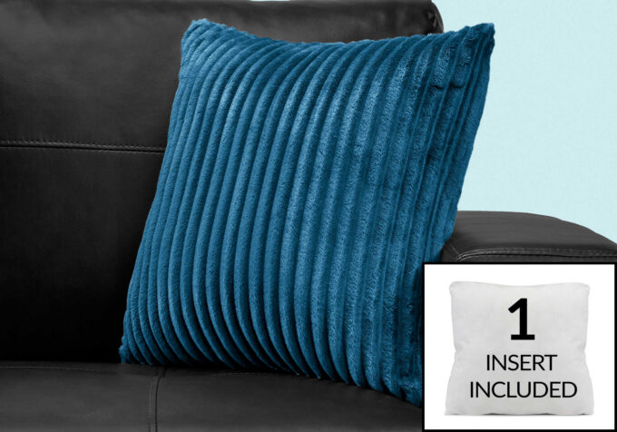 PILLOW - 18"X 18" / BLUE ULTRA SOFT RIBBED STYLE / 1PC