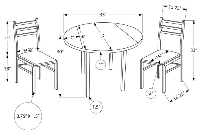 DINING SET - 3PCS SET / DARK TAUPE TOP / BLACK METAL - Image 4