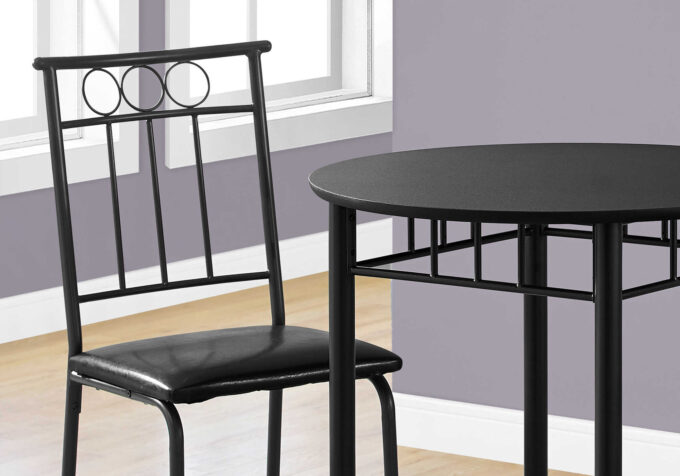 DINING SET - 3PCS SET / BLACK METAL AND TOP - Image 2