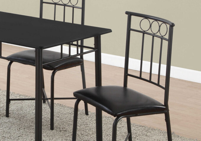 DINING SET - 5PCS SET / BLACK METAL AND TOP - Image 2