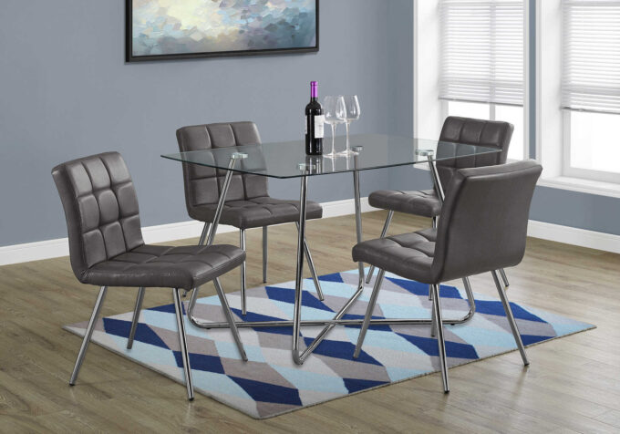 DINING TABLE - 36"X 48" / CHROME WITH 8MM TEMPERED GLASS - Image 3