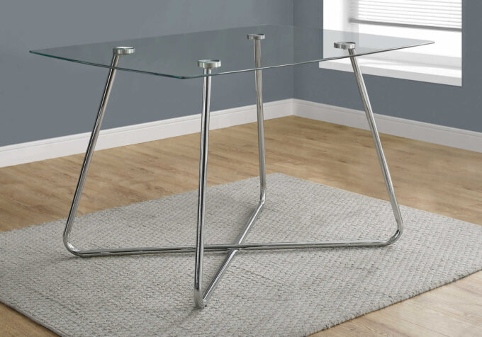 DINING TABLE - 36"X 48" / CHROME WITH 8MM TEMPERED GLASS - Image 4