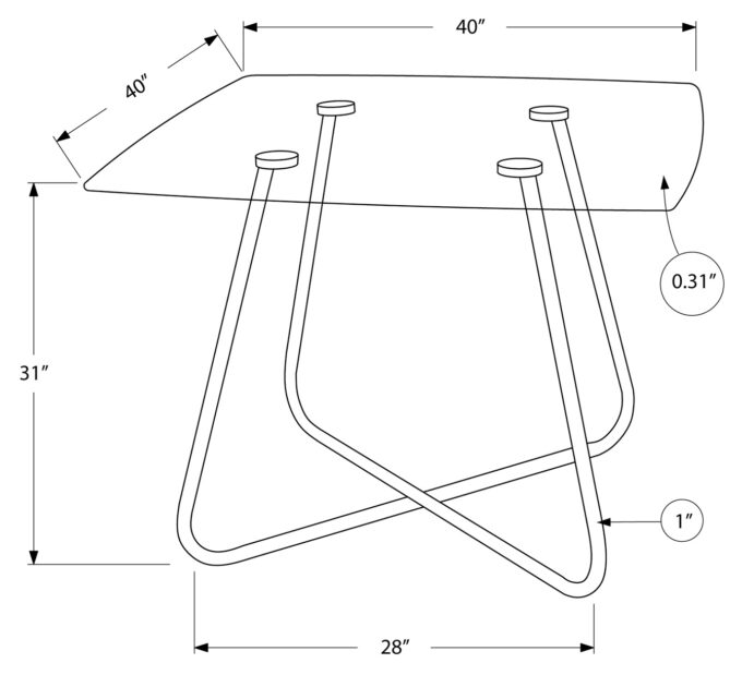 DINING TABLE - 40"DIA CHROME WITH 8MM TEMPERED GLASS - Image 9