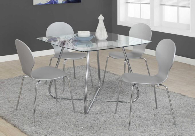 DINING TABLE - 40"DIA CHROME WITH 8MM TEMPERED GLASS - Image 2