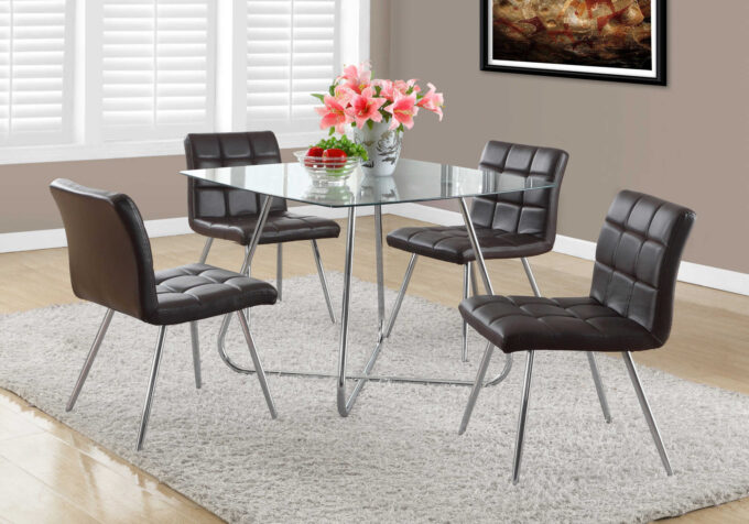 DINING TABLE - 40"DIA CHROME WITH 8MM TEMPERED GLASS - Image 6