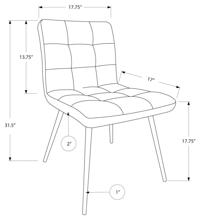 DINING CHAIR - 2PCS / 32"H / WHITE LEATHER-LOOK / CHROME - Image 4