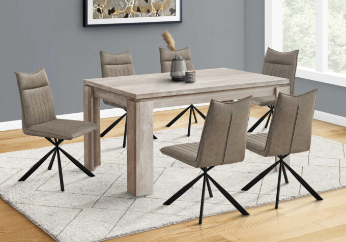 DINING TABLE - 36"X 60" / TAUPE RECLAIMED WOOD-LOOK - Image 4