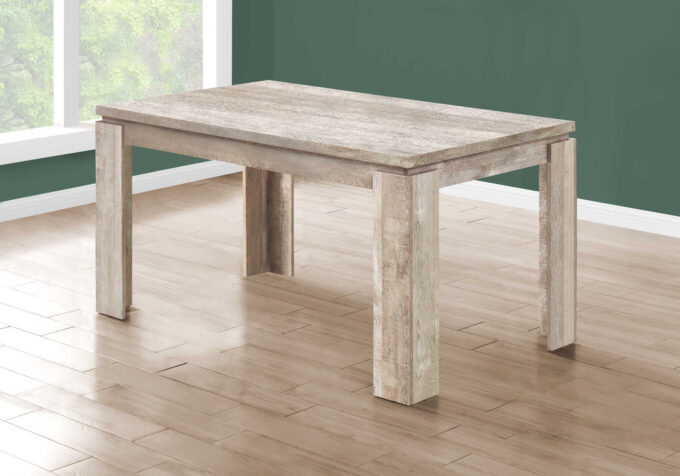 DINING TABLE - 36"X 60" / TAUPE RECLAIMED WOOD-LOOK - Image 5