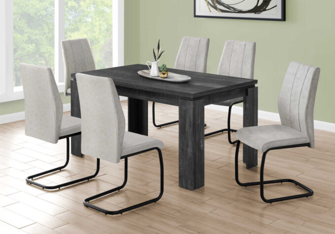 DINING TABLE - 36"X 60" / BLACK RECLAIMED WOOD-LOOK - Image 3