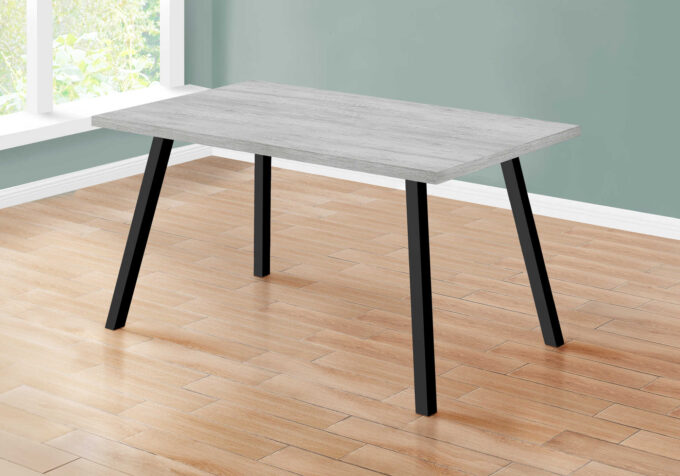 DINING TABLE - 36"X 60" / GREY / BLACK METAL - Image 6