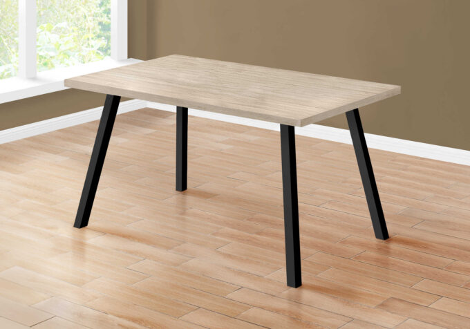 DINING TABLE - 36"X 60" / DARK TAUPE / BLACK METAL - Image 4