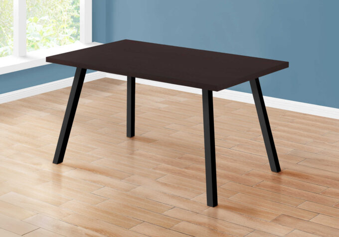 DINING TABLE - 36"X 60" / ESPRESSO / BLACK METAL - Image 5