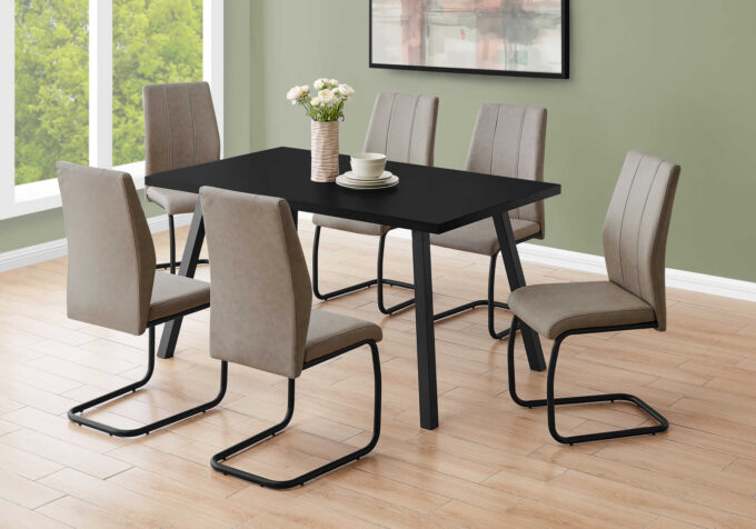 DINING TABLE - 36"X 60" / BLACK / BLACK METAL