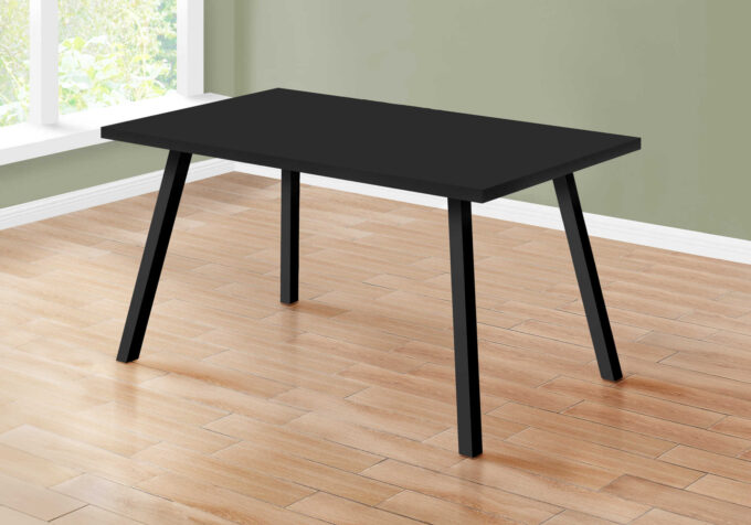 DINING TABLE - 36"X 60" / BLACK / BLACK METAL - Image 5